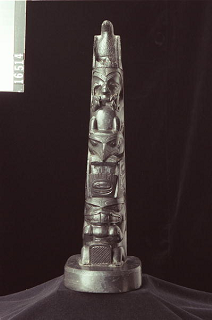 Small argillite pole from the museum collection