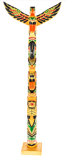 Small painted totem pole