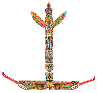 Colorful totem pole