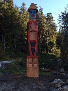 Newly grounded totem pole